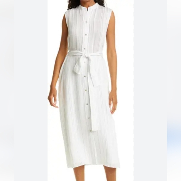 Vince‎ Drapey Button-Down Stripe Shirtdress - Picture 7 of 13